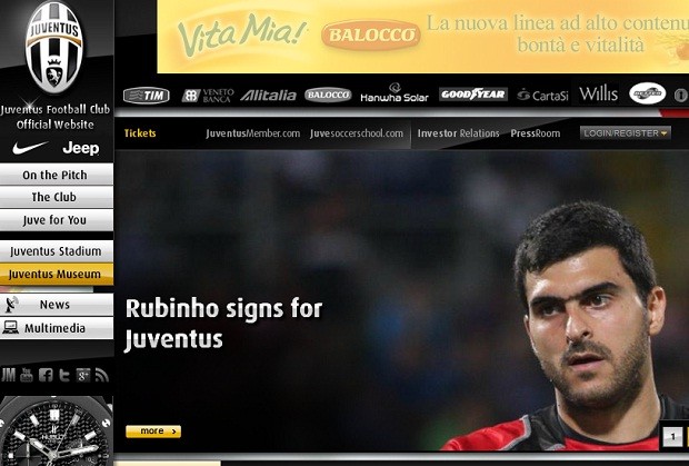 Site do Juventus anuncia contratação de Rubinho (Foto: Reprodução)