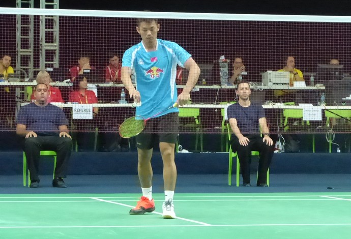 Lin Dan, evento-teste, badminton (Foto: Matheus Tibúrcio)