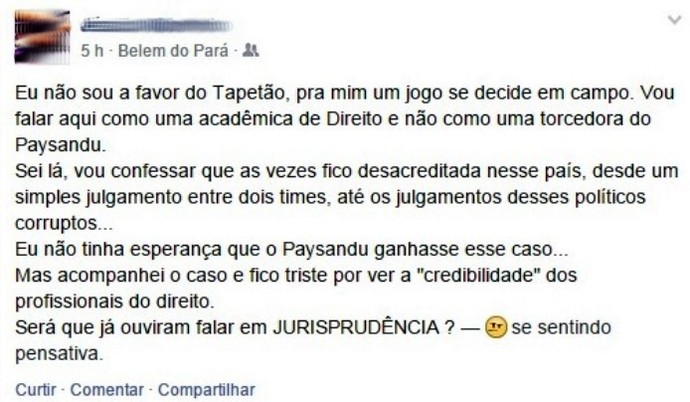 Torcedor Paysandu Facebook Copa Verde (Foto: Reprodução/Facebook)
