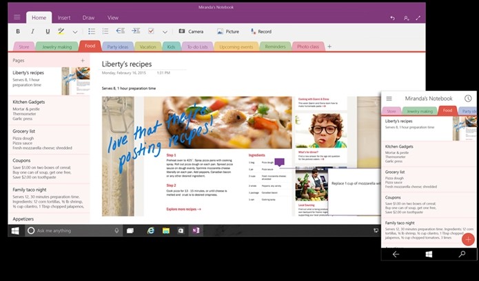 OneNote para Windows 10 (Foto: Divulgação)