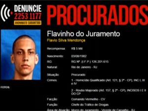 Recompensa por Flavinho do Juramento era de R$ 5 mil (Foto: Reprodução / TV Globo)