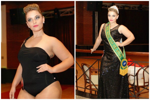 Mirele Birck ganhou o concurso Miss Brasil Plus Size (Foto: Montagem sobre fotos/Arquivo Pessoal)