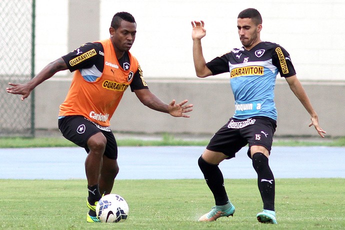 treino do Botafogo, Jobson e Gabriel (Foto: Vitor Silva / SSPress)