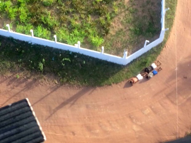 Presos foram recapturados após buscas com helicóptero Potiguar I (Foto: Divulgação/PM)