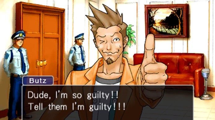 Larry Butz é o primeiro e mais azarado cliente de Phoenix Wright (Foto: Divulgação)