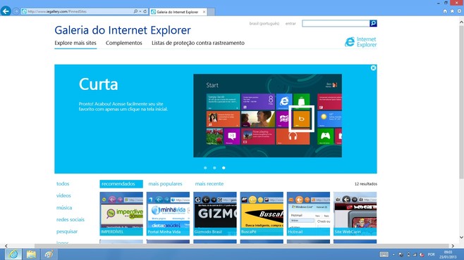screenshot de Internet Explorer