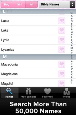 screenshot de 50,000 Baby Names