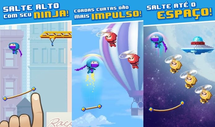 Para subir é preciso desenhar as plataformas de salto (Foto: Divulgação)