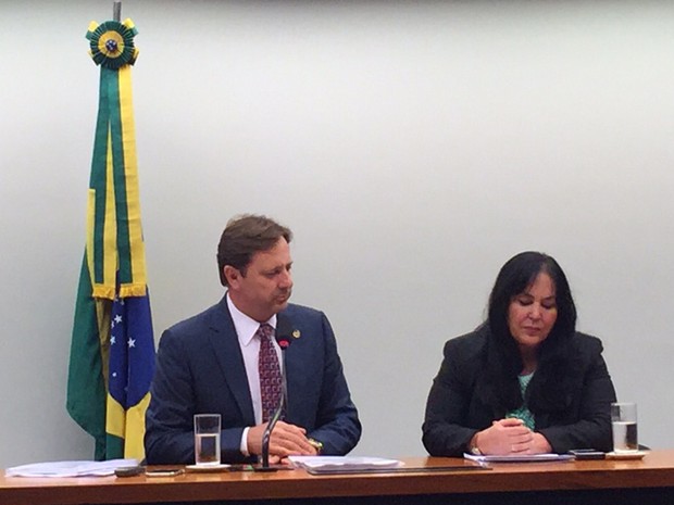 O relator das contas, Acir Gurgacz (PDT-PR), e a presidente da Comissão Mista de Orçamento, Rose de Freitas (PMDB-ES) (Foto: Nathalia Passarinho/G1)