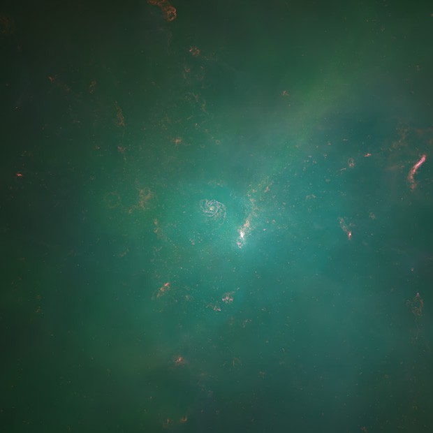 Imagem mostra galáxias de brilho infravermelho submilimétrico distantes (Foto: Robert Thompson/NCSA)