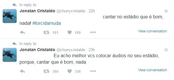 Cristaldo responde a provocações de santistas e ironiza: 