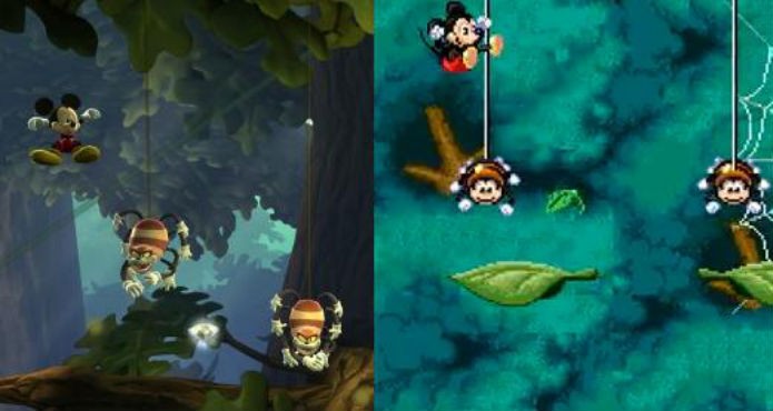 Castle of Illusion: Visuais 3D e jogabilidade principalmente 2D