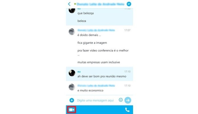 Iniciar videochamada no Skype (Foto: Reprodução/Lívia Dâmaso)