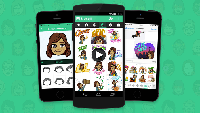 BitMoji é um aplicativo que funciona em conjunto com o Snapchat (Foto: Reprodução/Camila Peres)