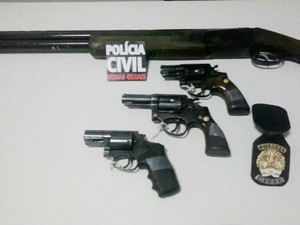 armas operação polícia uberlândia (Foto: Polícia Civil/Divulgação)