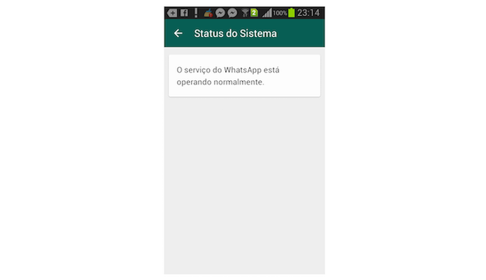 Status de funcionamento do WhatsApp no Android (Foto: Reprodução/Marvin Costa) (Foto: Status de funcionamento do WhatsApp no Android (Foto: Reprodução/Marvin Costa)) Status de funcionamento do WhatsApp no Android (Foto: Reprodução/Marvin Costa) (Foto: Status de funcionamento do WhatsApp no Android (Foto: Reprodução/Marvin Costa))