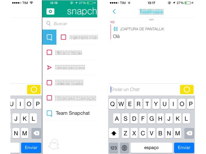 Snapchat (Foto: chat do Snapchat também apaga a conversa (Foto: Reprodução/ Laura Martins) )