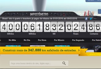 Brasileiros já pagaram R$ 400 bilhões em impostos este ano (Foto: Reprodução/Impostômetro)