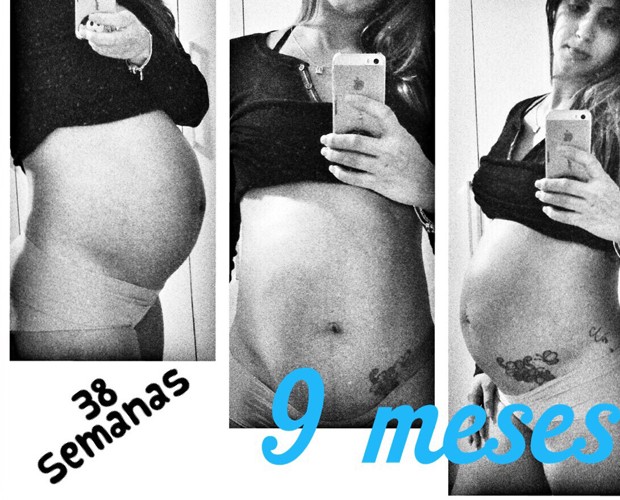 Carol Vieira - nove meses de gravidez (Foto: Arquivo Pessoal)