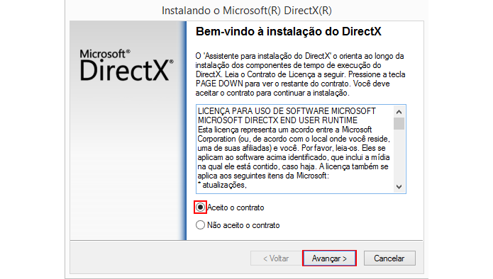 Software atualiza DirectX e baixa arquivos que estejam faltando no sistema (Foto: Reprodução/Microsoft)