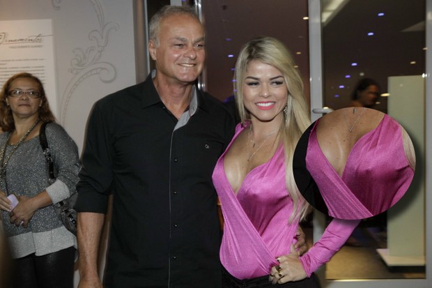 Kadu Moliterno com a namorada Cristianne Rodriguez em estreia no Rio (Foto: Isac Luz/EGO)