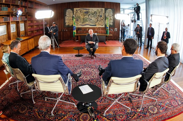 Michel Temer concede entrevista ao programa Roda Viva, da TV Cultura, no Palácio da Alvorada (Foto: Beto Barata/Presidência)