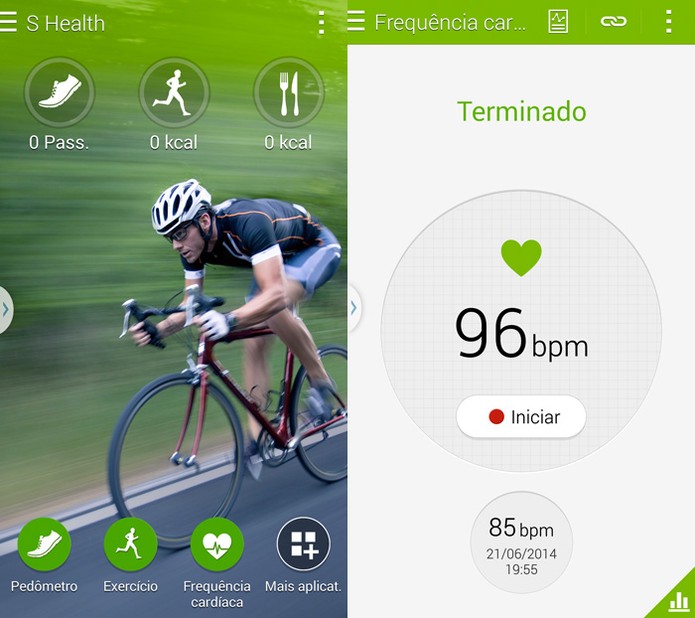 Medidor de frequência cardíaca do Galaxy S5 (Foto: Reprodução) Medidor de frequência cardíaca do Galaxy S5 (Foto: Reprodução)