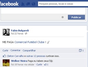 Fabio Bulgareli reclama do Comercial em rede social (Foto: Reprodução / Facebook)