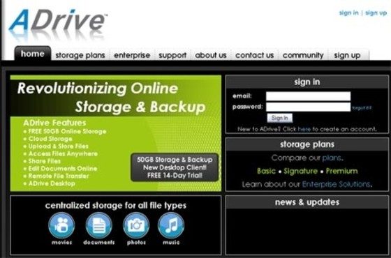 screenshot de Adrive