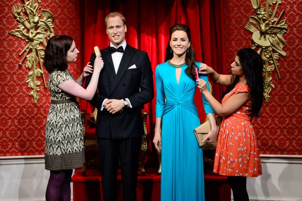 Príncipe William e Kate Middleton de cera (Foto: AFP/ Agência)