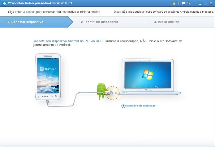 Conexão entre celular e computador com WonderShare DrFone para Android (Foto: Reprodução/Marcela Vaz)