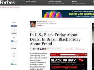 Forbes critica a Black Friday brasileira (Foto: Reprodução/Forbes)