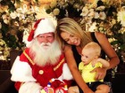 Filho de Neymar posa com o Papai Noel