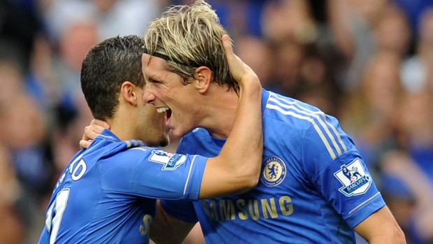 Edin Hazard e Fernando Torres gol Chelsea (Foto: AFP)