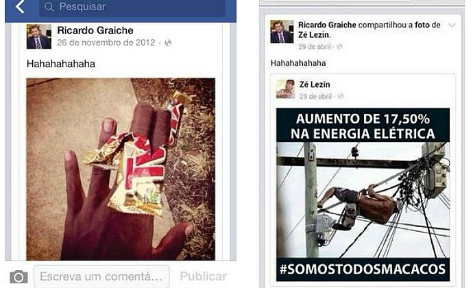 Fotos facebook racismo auditor Ricardo Graiche grêmio (Foto: Reprodução)