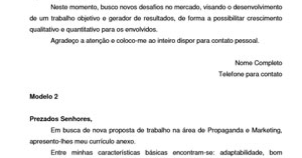 G1 Veja Como Fazer Uma Carta De Apresentação Para Vaga De Emprego Notícias Em Concursos E 2434