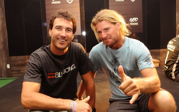 Joel Parkinson e Occy no Engenhão (Foto: Rosane Bekierman / Globoesporte.com)