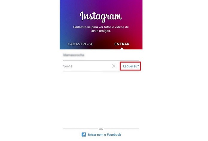 Recuperando a senha do Instagram (Foto: Reprodução/Lívia Dâmaso) Recuperando a senha do Instagram (Foto: Reprodução/Lívia Dâmaso)