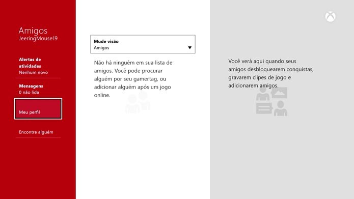 Clique em Meu Perfil (Foto: Reprodução/Murilo Molina)