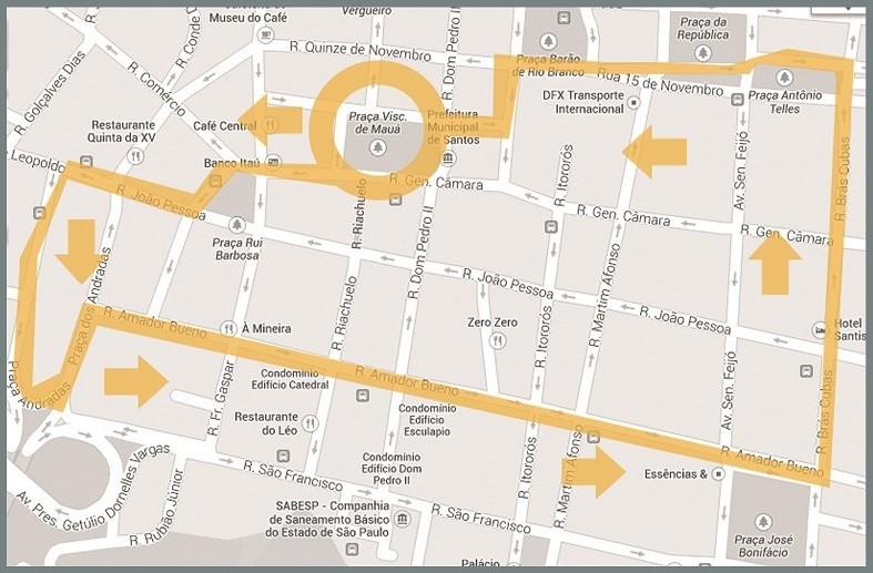 Mapa do percurso do evento Caminhada Histórica (Foto: divulgação)