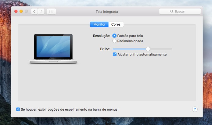 Utilize os sensores de luz do Mac para ajustar o brilho de tela (Foto: Reprodução/André Sugai)