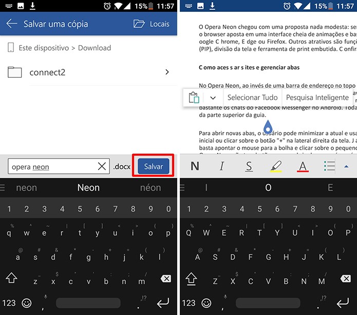 Word para Android habilitará edição de PDF após usuário salvar cópia de arquivo (Foto: Reprodução/Elson de Souza)