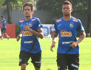 neymar e Andre, santos treino (Foto: Marcelo Hazan / Globoesporte.com)