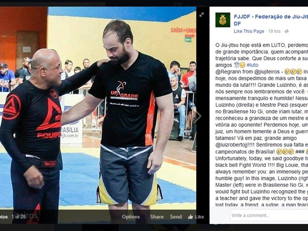 A federação de Jiu-Jitsu do Distrito Federal lamenta o desaparecimento do lutador brasiliense Luiz Roberto Costa (Foto: Facebook/Reprodução) A federação de Jiu-Jitsu do Distrito Federal lamenta o desaparecimento do lutador brasiliense Luiz Roberto Costa (Foto: Facebook/Reprodução)