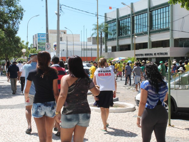 Manifestantes pediam saída da Presidente Dilma Rousseff (Foto: Amanda Franco/ G1)