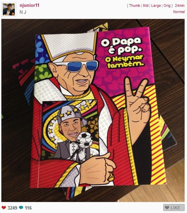 Neymar é comparado ao Papa (Foto: Reprodução / Instagram)