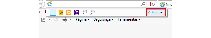 Caixa de buscas possui opção para adicionar novos mecanismos (foto: Reprodução/Internet Explorer)