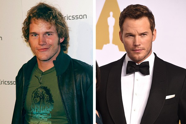 Chris Pratt em 2003 e em 2015 (Foto: Getty Images)