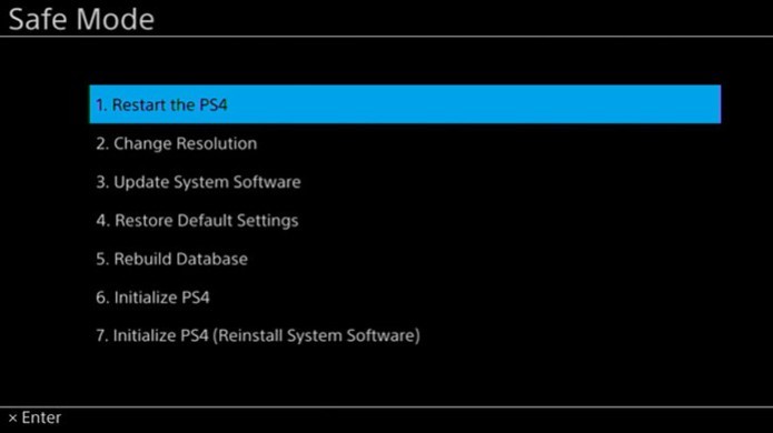 No modo de segurança seu PlayStation 4 poderá ser reparado (Foto: Divulgação)