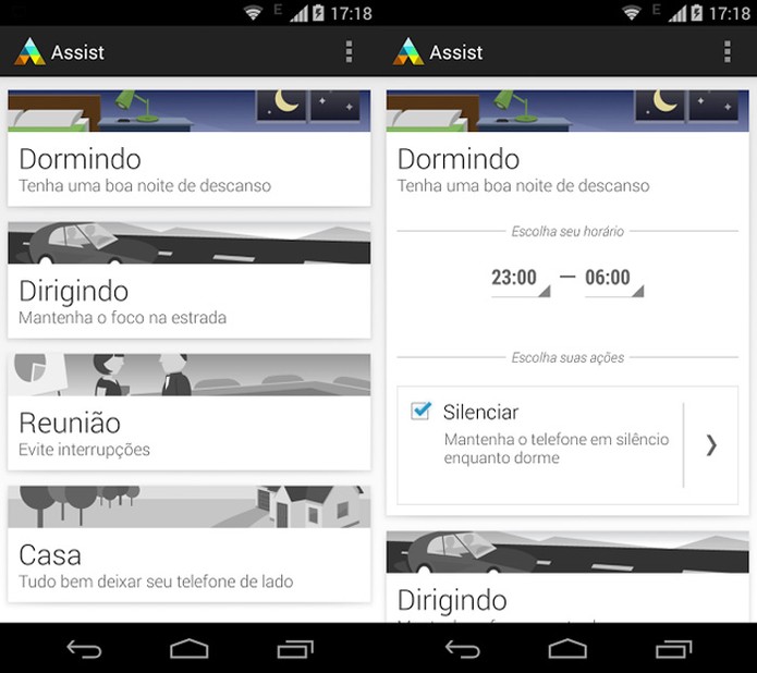 Aplicativo Motorola Assist, presente no Moto G (Foto: Reprodução)